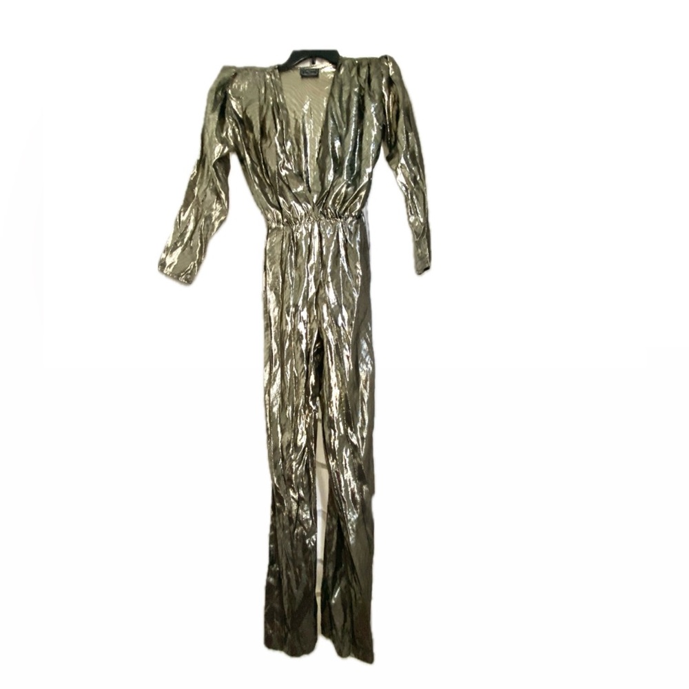 Vintage Cachet by Bari Protas Metallic Jumpsuit